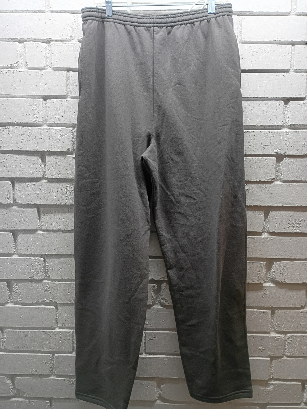 Hanes Men's Gray Elastic & Drawstring Waist Straight Leg Pants 2 Pocket Size L